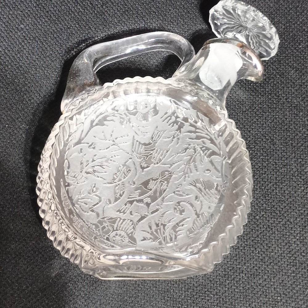 VTG Paden City Etched Spring Orchard and Birds Tilt Cordial Decanter w/Stopper - Picture 3 of 14